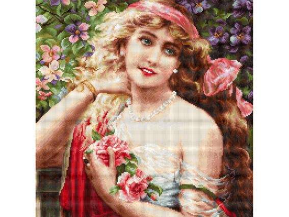 G549 Девушка с розами, Luca-S гобелен