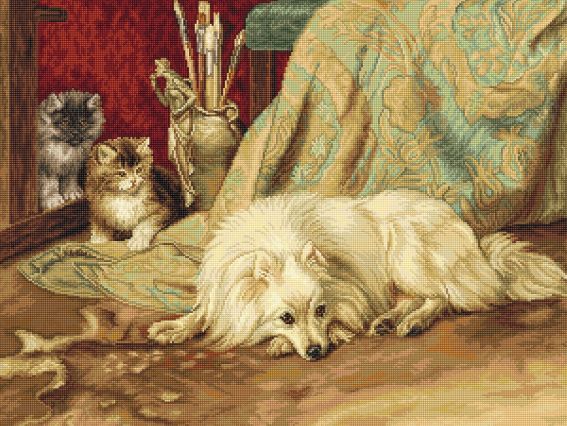 Набір для вишивання гобелен G582 Собака та кішки GOBLEN Luca-s 