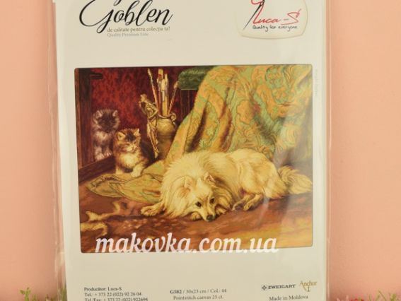 Набір для вишивання гобелен G582 Собака та кішки GOBLEN Luca-s 