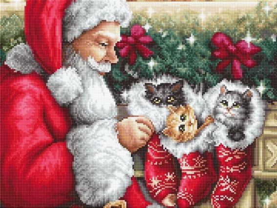 Набір для вишивання хрестиком B575 Дід мороз (на канві Аїді 18ст) Лука-С