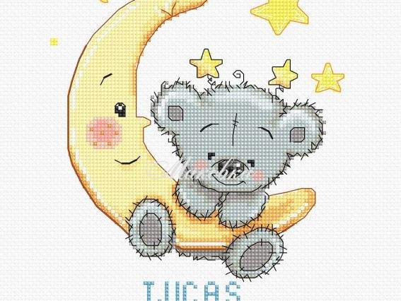 B1146 Метрика (ведмедик Лукас та місяць), Luca-S, вишивка нитками