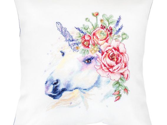 Подушка PB-186 з однорогом, Luca-S, вишивка нитками