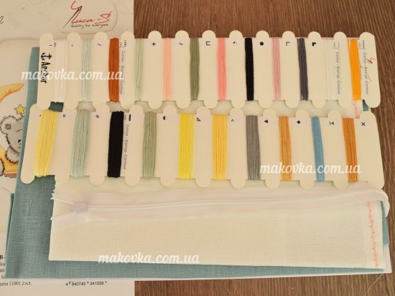 PB-196 Подушка з ведмедиком на місяці, Luca-S, вишивка нитками, набір для вишивання нитками хрестиком