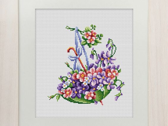 В101 Зелена Парасолька, Luca-S вишивка нитками В101 Зелена Парасолька, Luca-S вишивка нитками