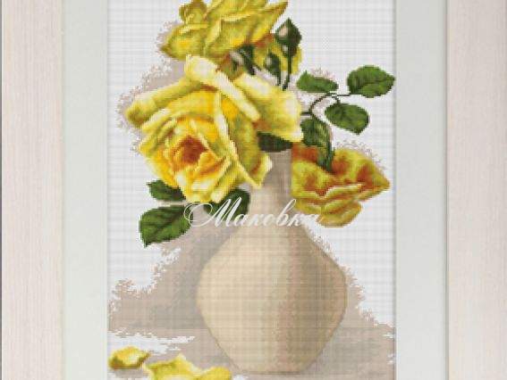 В508 Желтые розы в вазе, Лука-С В508 Желтые розы в вазе, Лука-С
