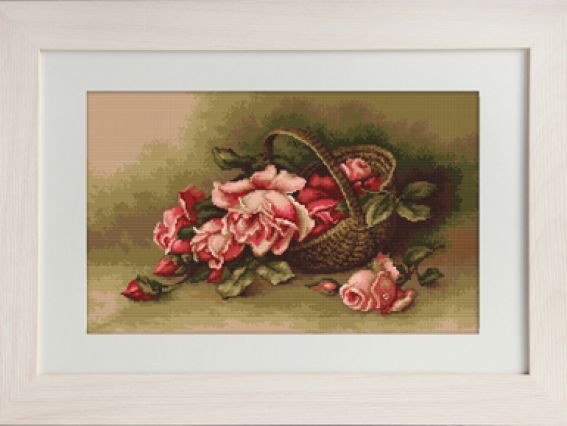 Набір для вишивання хрестиком B483 Кошик із трояндами Лука-С