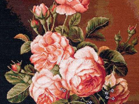 G488 Ваза с розами, Luca-s набор для вышивания гобелен G488 Ваза с розами, Luca-s набор для вышивания гобелен