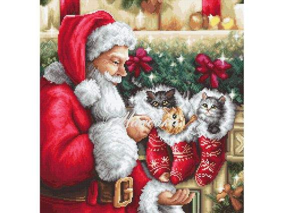 G602 Дід Мороз, Luca-s набір для вишивання гобелен  G602 Дід Мороз, Luca-s набір для вишивання гобелен 