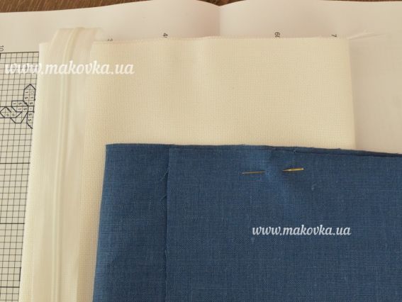 РВ206 Подушка гжель с лисой, Luca-S, вышивка нитками, набор для вышивания нитками крестиком