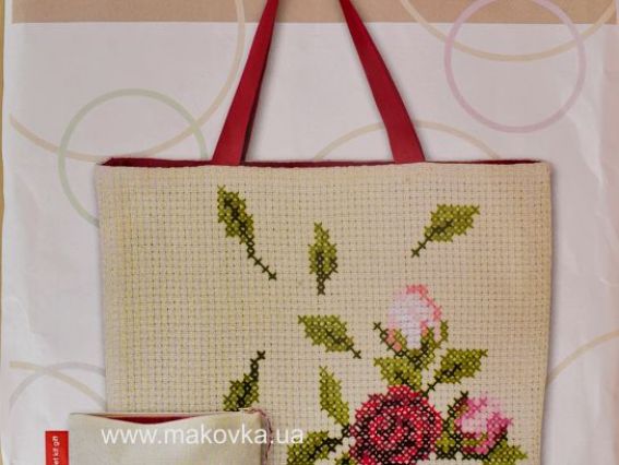Набор для вышивания и шитья Сумка и косметичка 2в1, Розы BAG 002, Лука-С Набор для вышивания и шитья Сумка и косметичка 2в1, Розы BAG 002, Лука-С
