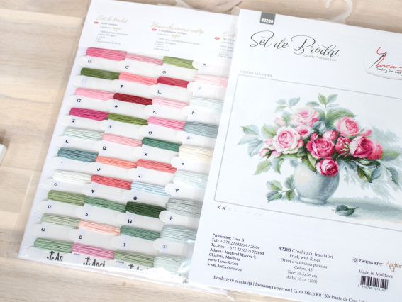 Набір для вишивання хрестиком B2280 Етюд з чайними трояндами, Лука-С