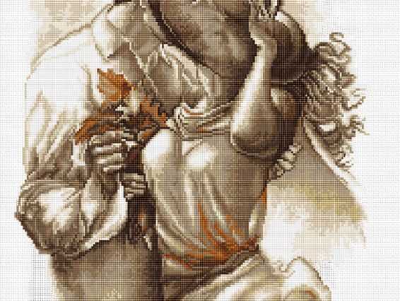 B2296 Осенние листья (бежево-коричневые тона), Luca-S, вышивка нитками B2296 Осенние листья (бежево-коричневые тона), Luca-S, вышивка нитками