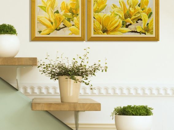 Набір для вишивання хрестом на дизайнерській канві Магнолія Батерфляй, СВ6583 (2 частини), Нова Слобода