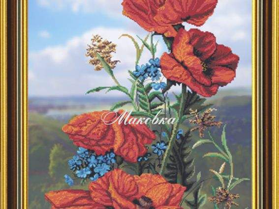 Маки (1043 СР), Нова Слобода, вышивка нитками Маки (1043 СР), Нова Слобода, вышивка нитками