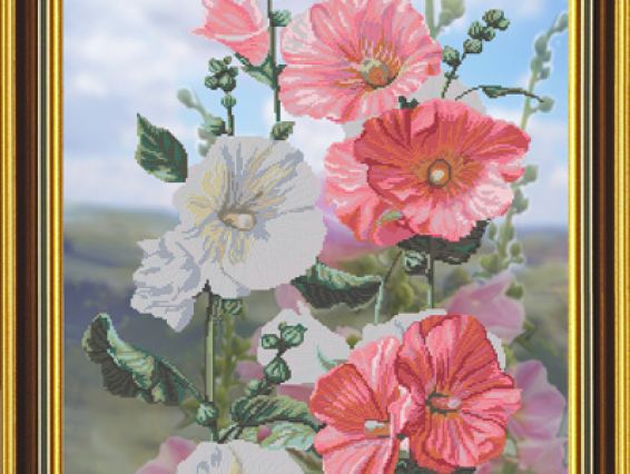 Мальвы СР1044, Нова Слобода, вышивка нитками