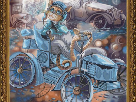 Кот і Де Діон СР1145, Нова Слобода, вишивка нитками Кот і Де Діон СР1145, Нова Слобода, вишивка нитками