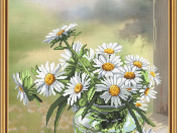 Ромашковий цвіт, СР3214 Нова Слобода, Набір для вишивання нитками Ромашковий цвіт, СР3214 Нова Слобода, Набір для вишивання нитками