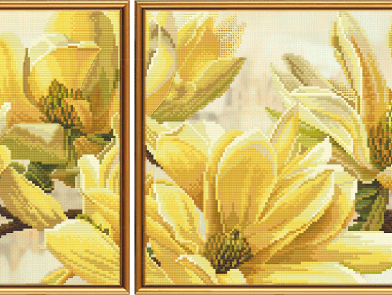 Набір для вишивання хрестом на дизайнерській канві Магнолія Батерфляй, СВ6583 (2 частини), Нова Слобода