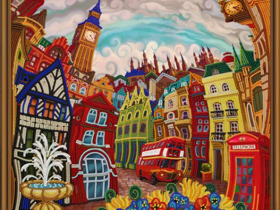 Лондон. Зазеркалье ДК1082 Нова Слобода, набор для вышивания с бісером Лондон. Зазеркалье ДК1082 Нова Слобода, набор для вышивания с бісером