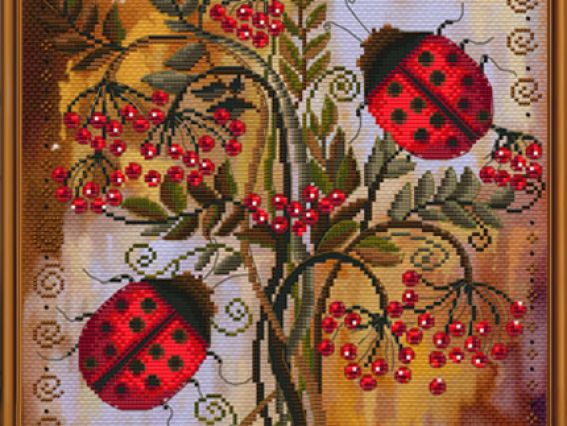 Набор для вышивания Божьи коровки, ННД4067, Нова Слобода Набор для вышивания Божьи коровки, ННД4067, Нова Слобода