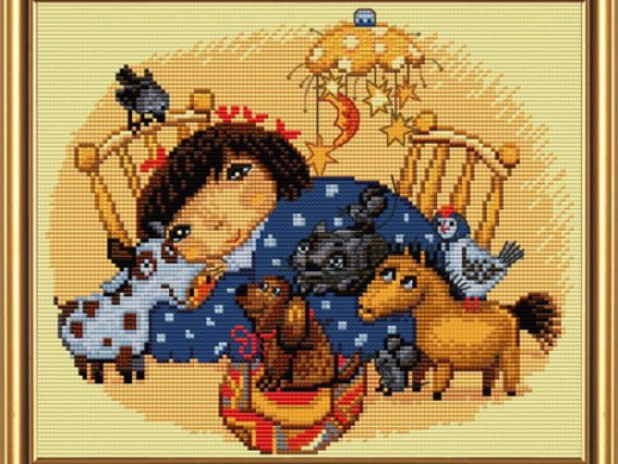 Приятных сновидений, НВ 4004, Нова Слобода, вышивка нитками Приятных сновидений, НВ 4004, Нова Слобода, вышивка нитками