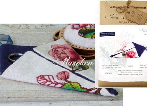 Чохол для ножиць малий БІЛИЙ Квіти, мікровишівка, ТК0109 Lifeisbeautiful