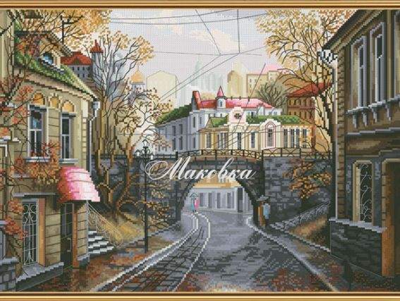 Старий міст, РЕ 2334 Нова Слобода, вишивка нитками Старий міст, РЕ 2334 Нова Слобода, вишивка нитками