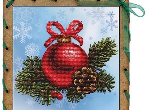 Набор креативное рукоделие Новогодний шарик, вышивка и открытка ОР7503, Нова Слобода Набор креативное рукоделие Новогодний шарик, вышивка и открытка ОР7503, Нова Слобода