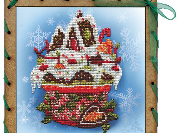 Набор креативное рукоделие Праздничный десерт, вышивка и открытка ОР7506, Нова Слобода Набор креативное рукоделие Праздничный десерт, вышивка и открытка ОР7506, Нова Слобода