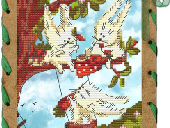 Набор креативное рукоделие Морковный обед, ОР7556, вышивка и открытка, Нова Слобода Набор креативное рукоделие Морковный обед, ОР7556, вышивка и открытка, Нова Слобода