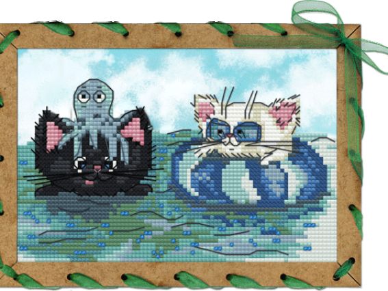 Набор креативное рукоделие На отдыхе, ОР7558, вышивка и открытка, Нова Слобода Набор креативное рукоделие На отдыхе, ОР7558, вышивка и открытка, Нова Слобода