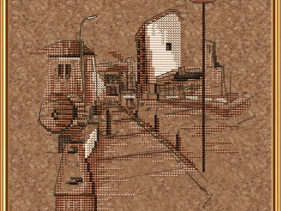 Набір для вишивання на корковій тканині Околиці міста КР4008, Нова Слобода Набір для вишивання на корковій тканині Околиці міста КР4008, Нова Слобода