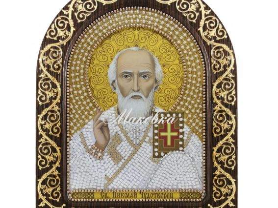 Николай Чудотворец, СН5003, 13,5х17 см, с фигурной рамкой, Нова Слобода Николай Чудотворец, СН5003, 13,5х17 см, с фигурной рамкой, Нова Слобода
