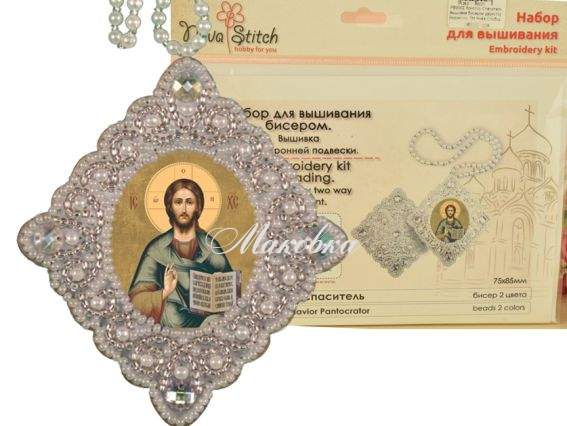 РВ3002 Христос Спаситель, вышивка бісером двухсторонней подвески, Nova Stich РВ3002 Христос Спаситель, вышивка бісером двухсторонней подвески, Nova Stich