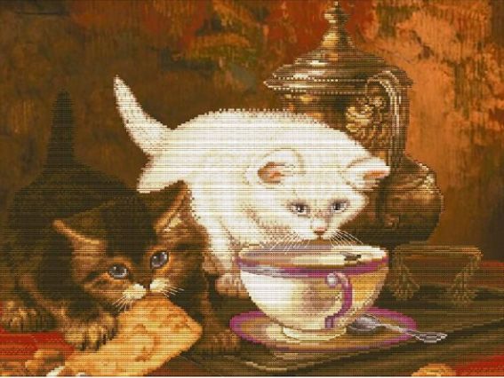 За чашкой чая СР3266 Нова Слобода, набор для вышивания нитками