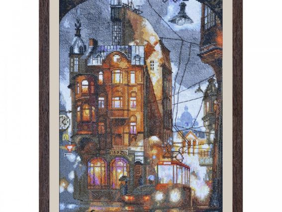 Нічне місто РЕ3331, Нова Слобода, вишивка нитками Нічне місто РЕ3331, Нова Слобода, вишивка нитками