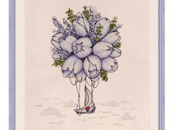 Голубые тюльпаны АС4017, Нова слобода , набор для вышивания нитками Голубые тюльпаны АС4017, Нова слобода , набор для вышивания нитками