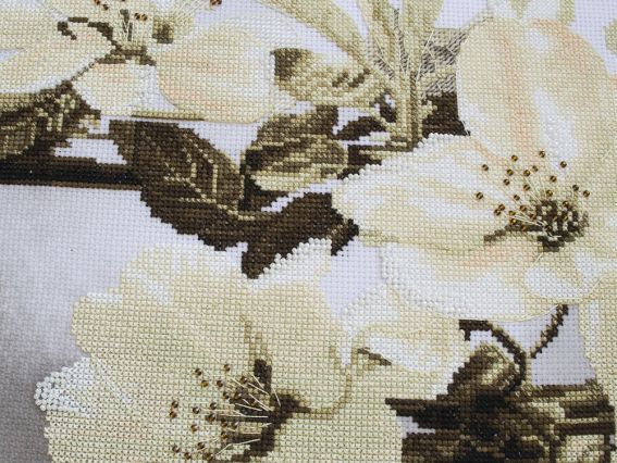 Набір для вишивання нитками та бісером Квіт весни ННД6598-У, триптих по 30х30см  Нова Слобода