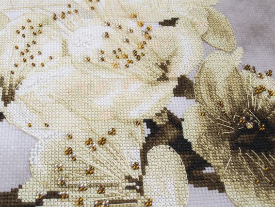 Набір для вишивання нитками та бісером Квіт весни ННД6598-У, триптих по 30х30см  Нова Слобода