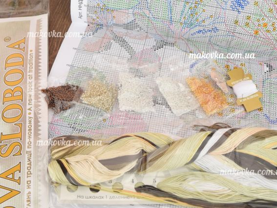 Набір для вишивання нитками та бісером Квіт весни ННД6598-У, триптих по 30х30см  Нова Слобода