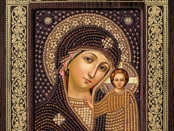 Богородица Казанская, СН8002, 9х11 см, с фигурной рамкой, Нова Слобода Богородица Казанская, СН8002, 9х11 см, с фигурной рамкой, Нова Слобода