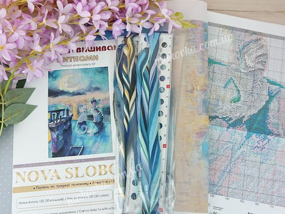 Набір для вишивання хрестом на дизайнерській канві Пісні під місяцем СР3348, Нова Слобода 