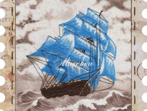 КО4012-У Парусник, Нова Слобода, вышивка с рамкой