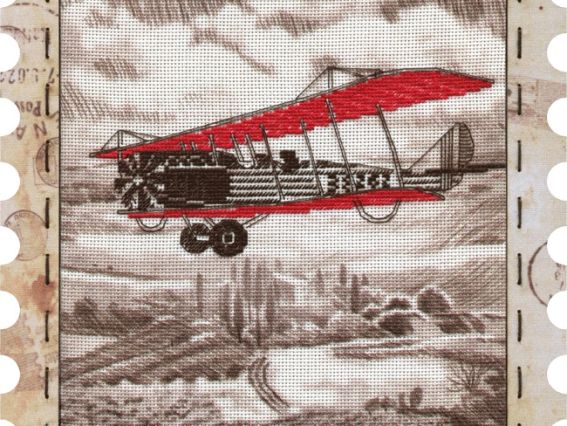КО4015-У Самолет, Нова Слобода, вышивка с рамкой КО4015-У Самолет, Нова Слобода, вышивка с рамкой