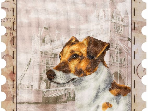 КО4022 Джек Рассел терьер, Нова Слобода, вышивка с рамкой КО4022 Джек Рассел терьер, Нова Слобода, вышивка с рамкой