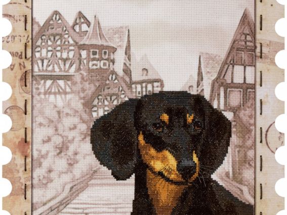 КО4023 Такса, Нова Слобода, вышивка с рамкой КО4023 Такса, Нова Слобода, вышивка с рамкой