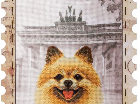 КО4027 Шпиц, Нова Слобода, вышивка с рамкой КО4027 Шпиц, Нова Слобода, вышивка с рамкой