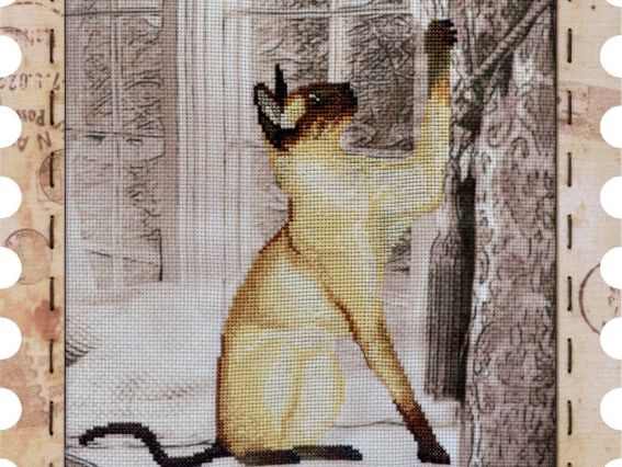 КО4028  Коте Педант, Нова Слобода, вышивка с рамкой КО4028  Коте Педант, Нова Слобода, вышивка с рамкой