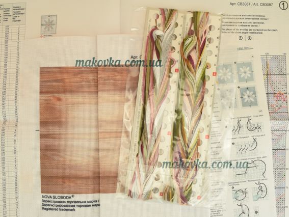 Набор для вышивания нитками Китайский пион СВ3087, Нова Слобода 