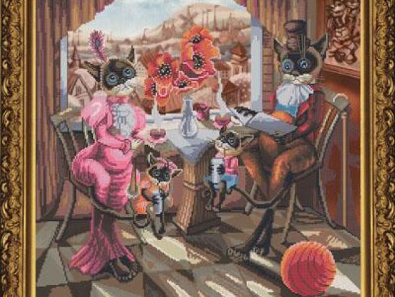 Сімейний сніданок СР1155, Нова Слобода, вишивка нитками Сімейний сніданок СР1155, Нова Слобода, вишивка нитками